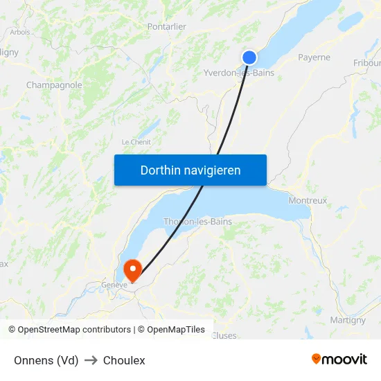 Onnens (Vd) to Choulex map