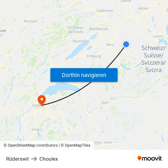 Rüderswil to Choulex map