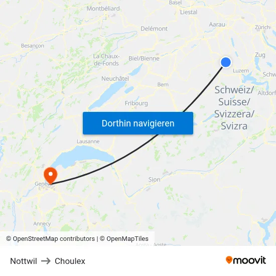 Nottwil to Choulex map