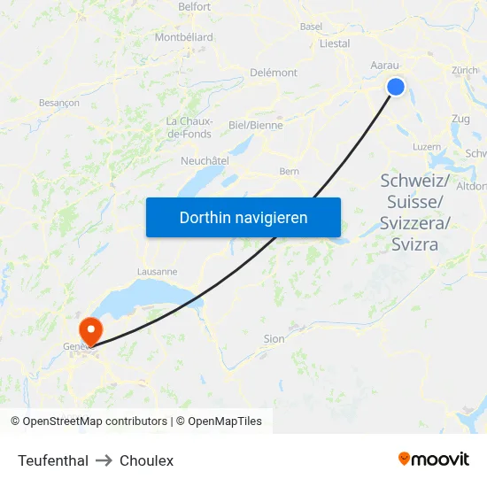 Teufenthal to Choulex map