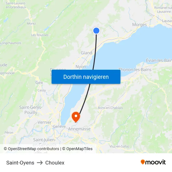 Saint-Oyens to Choulex map