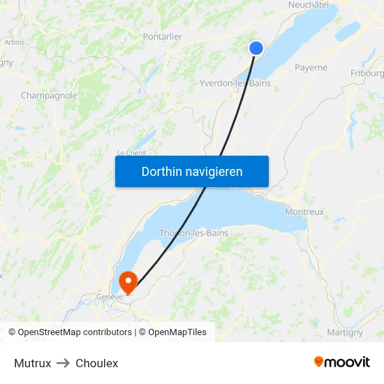 Mutrux to Choulex map