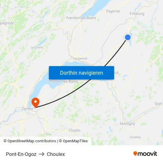 Pont-En-Ogoz to Choulex map
