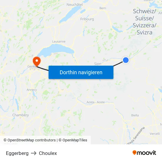 Eggerberg to Choulex map