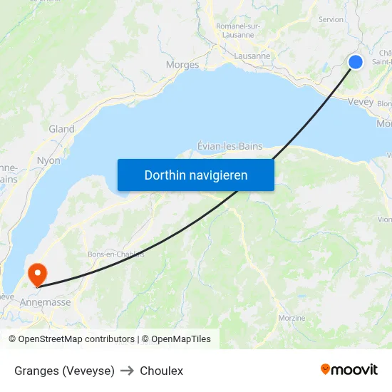 Granges (Veveyse) to Choulex map