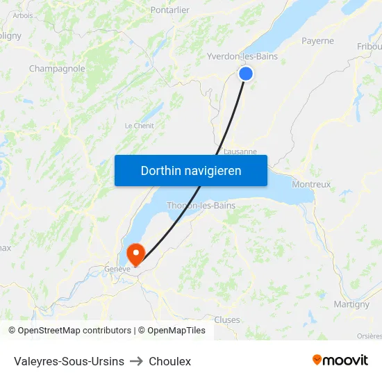 Valeyres-Sous-Ursins to Choulex map