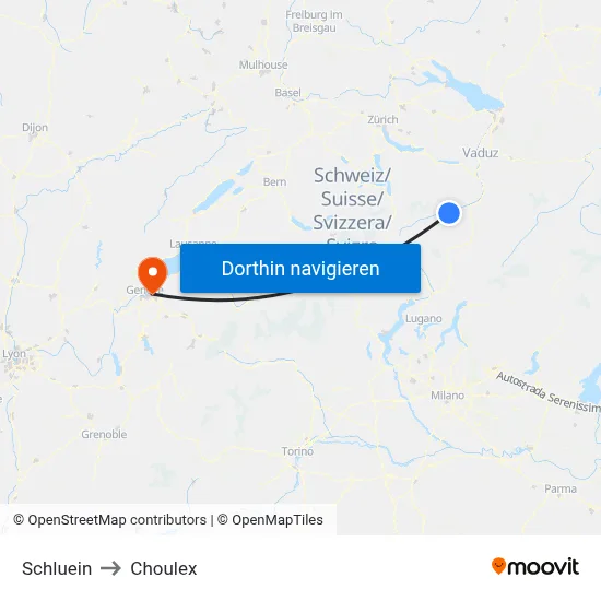 Schluein to Choulex map