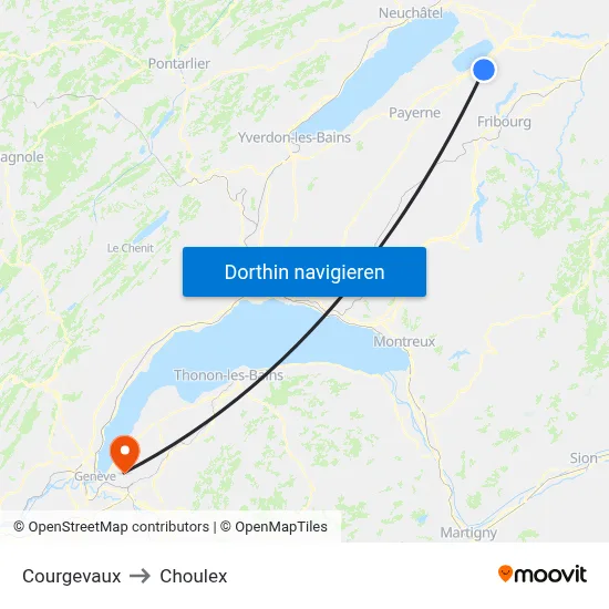 Courgevaux to Choulex map