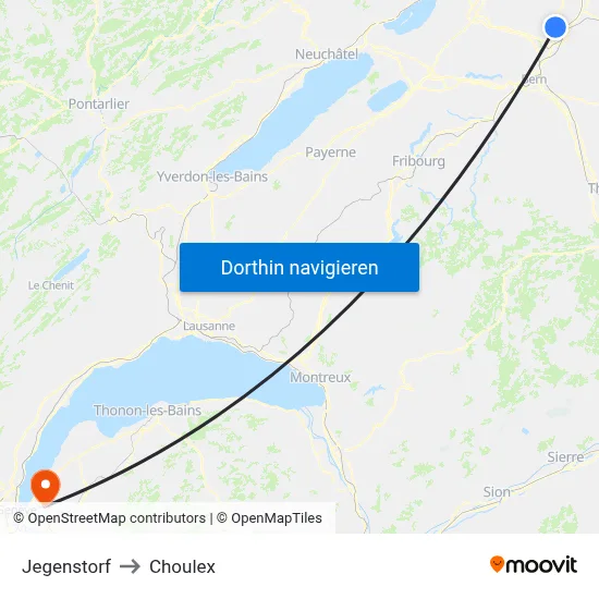 Jegenstorf to Choulex map
