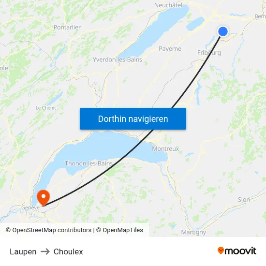 Laupen to Choulex map