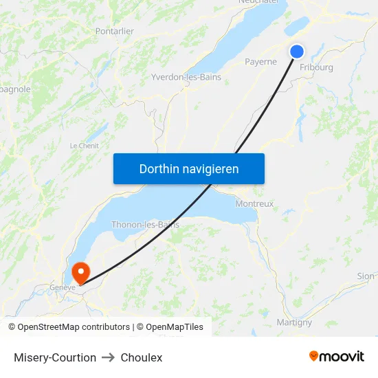 Misery-Courtion to Choulex map