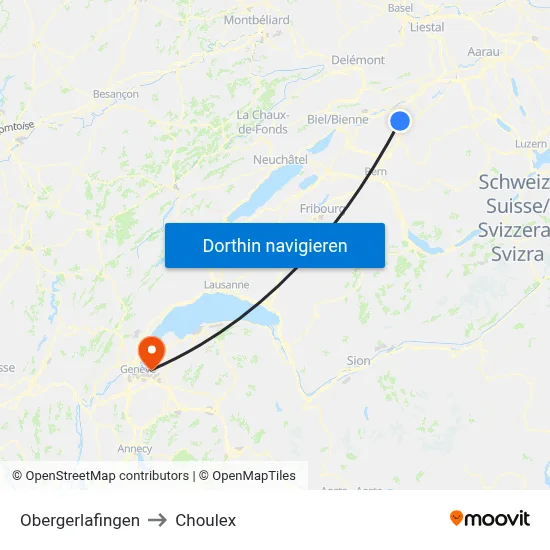 Obergerlafingen to Choulex map