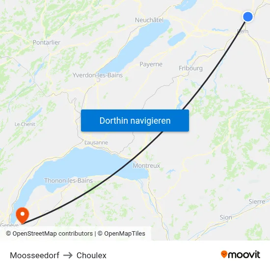 Moosseedorf to Choulex map