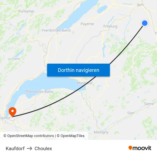 Kaufdorf to Choulex map