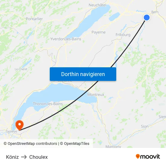 Köniz to Choulex map