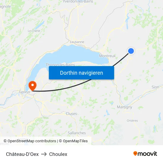 Château-D'Oex to Choulex map