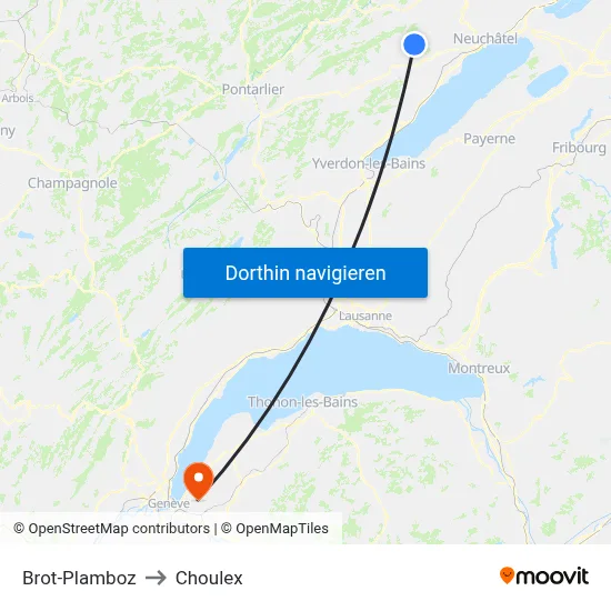 Brot-Plamboz to Choulex map