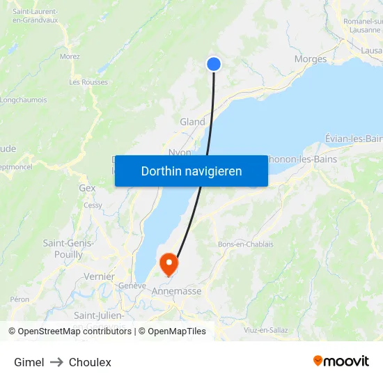 Gimel to Choulex map