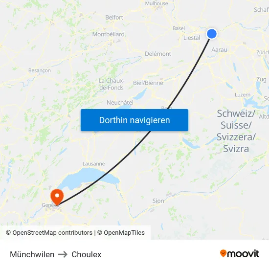 Münchwilen to Choulex map