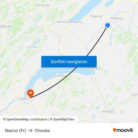 Neyruz (Fr) to Choulex map