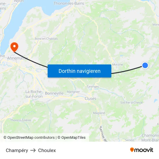 Champéry to Choulex map