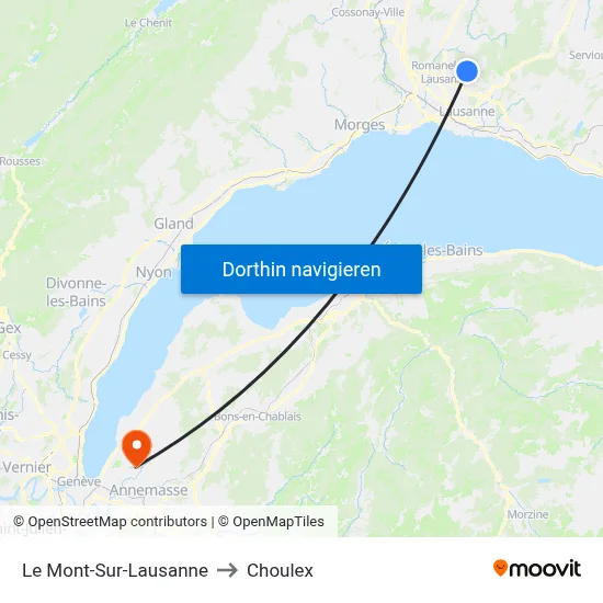 Le Mont-Sur-Lausanne to Choulex map
