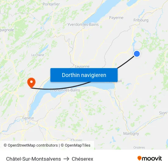 Châtel-Sur-Montsalvens to Chéserex map