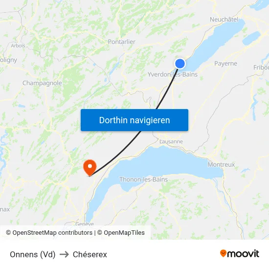 Onnens (Vd) to Chéserex map
