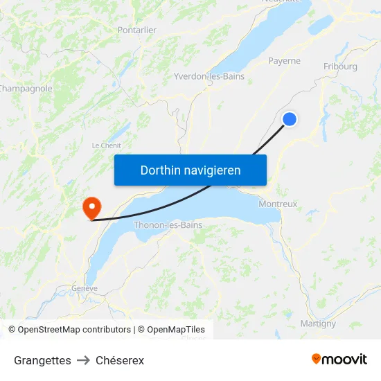 Grangettes to Chéserex map