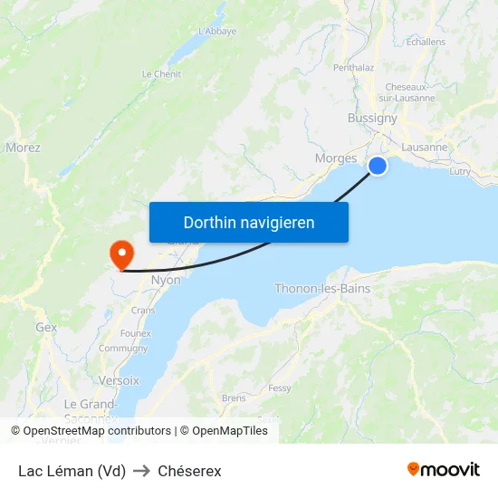 Lac Léman (Vd) to Chéserex map