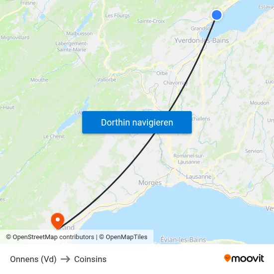 Onnens (Vd) to Coinsins map