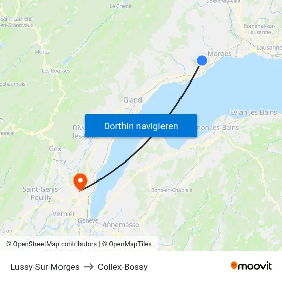 Lussy-Sur-Morges to Collex-Bossy map
