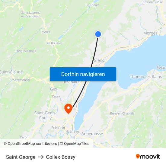 Saint-George to Collex-Bossy map