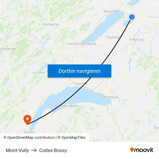 Mont-Vully to Collex-Bossy map