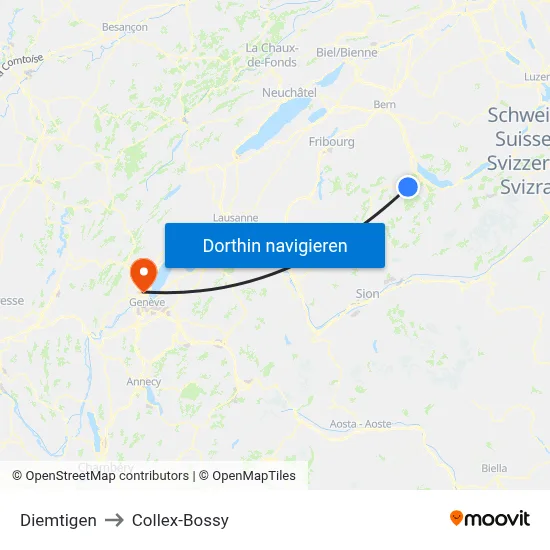Diemtigen to Collex-Bossy map