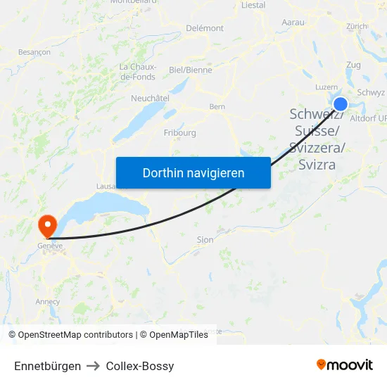 Ennetbürgen to Collex-Bossy map