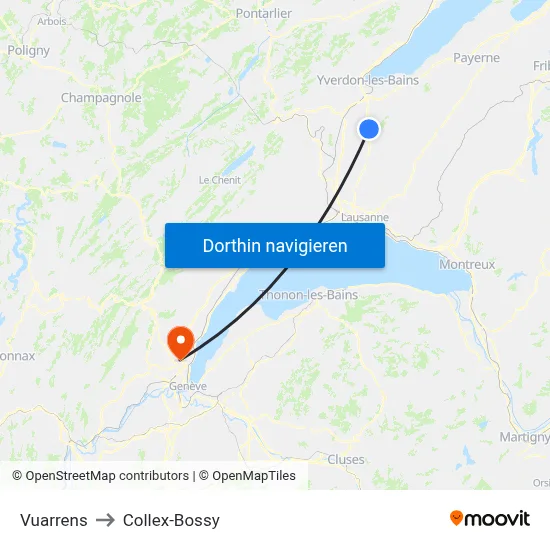 Vuarrens to Collex-Bossy map