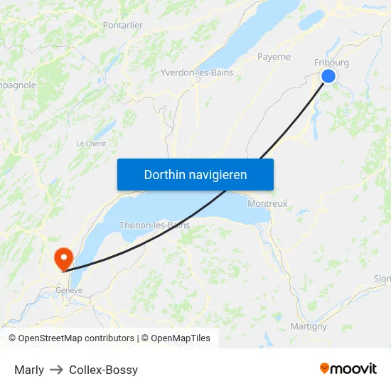 Marly to Collex-Bossy map