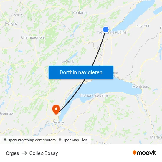 Orges to Collex-Bossy map