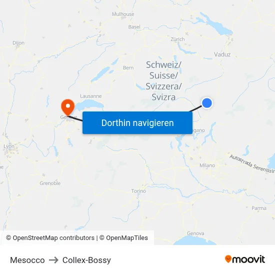 Mesocco to Collex-Bossy map
