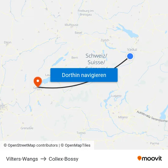 Vilters-Wangs to Collex-Bossy map