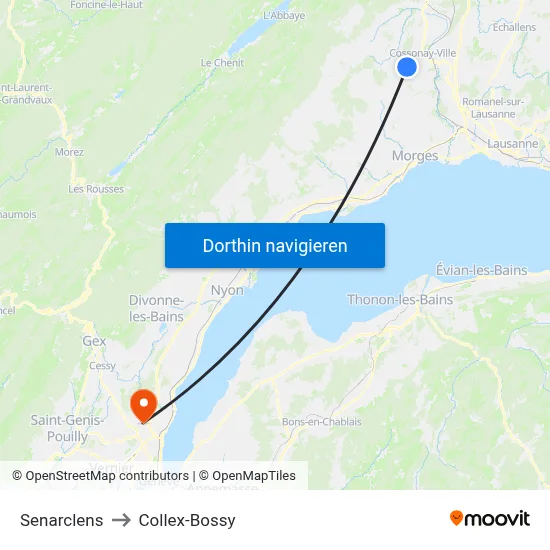 Senarclens to Collex-Bossy map