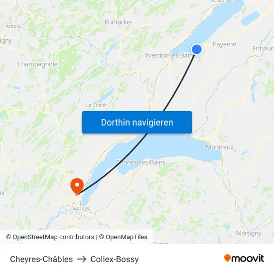 Cheyres-Châbles to Collex-Bossy map