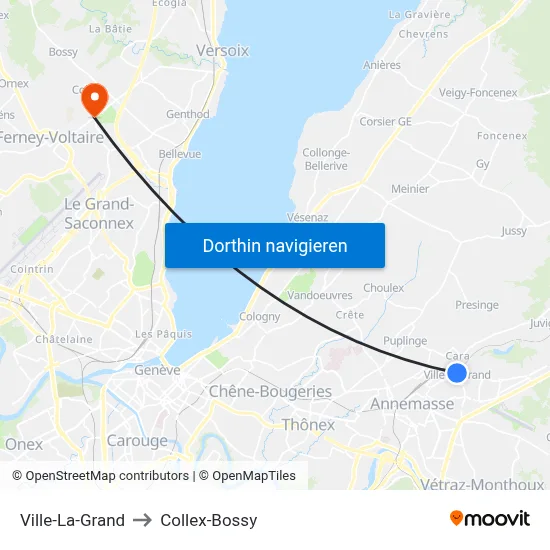 Ville-La-Grand to Collex-Bossy map