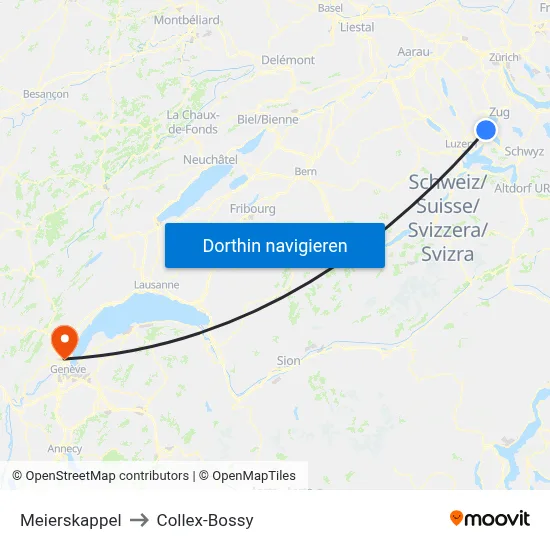 Meierskappel to Collex-Bossy map