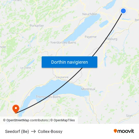 Seedorf (Be) to Collex-Bossy map