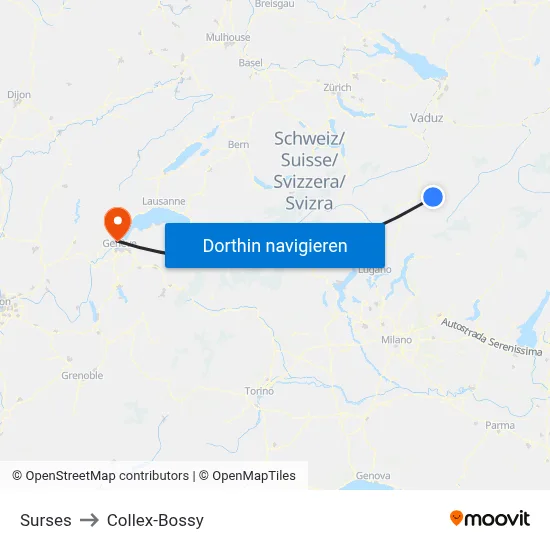 Surses to Collex-Bossy map