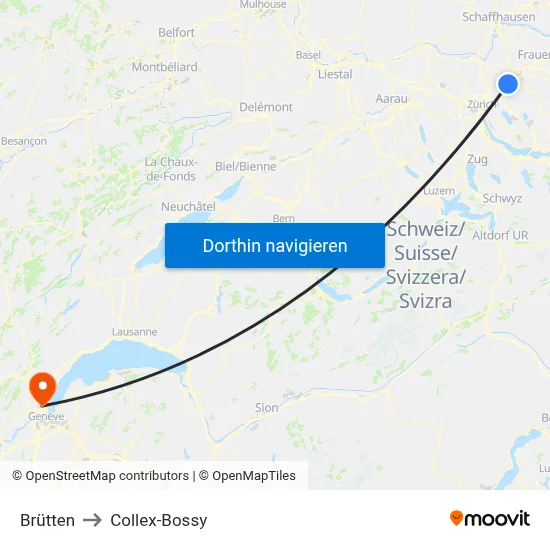 Brütten to Collex-Bossy map