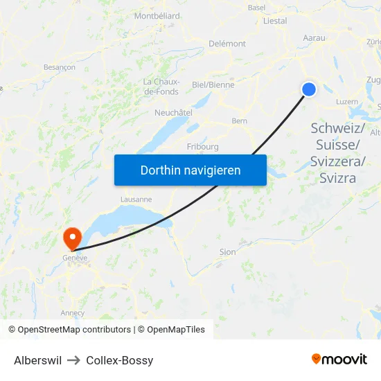 Alberswil to Collex-Bossy map