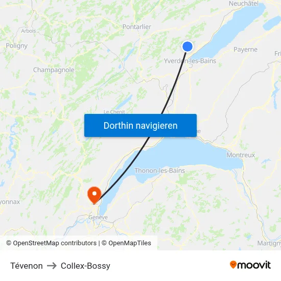 Tévenon to Collex-Bossy map